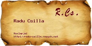 Radu Csilla névjegykártya